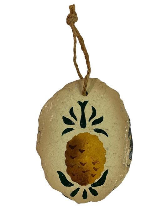 Small Painted Slate Doorknob Wall Hanging Pineapple 5 Inch