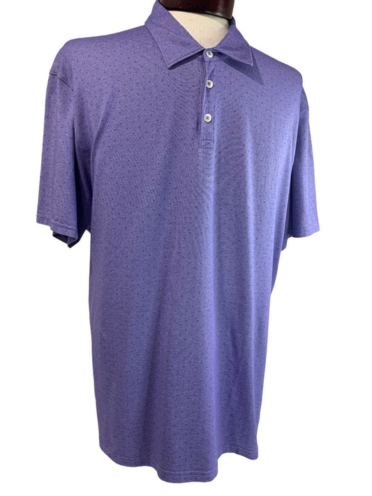 XXL Zachary Prell Mens Golf Polo Shirt Micro Print Purple Short Sleeve