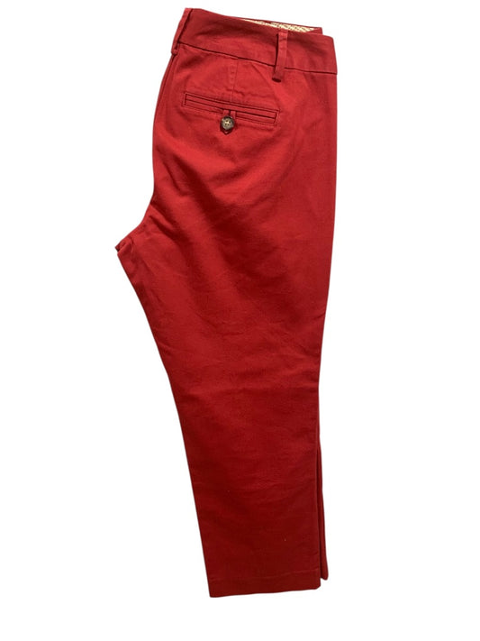 Size 0 Banana Republic Womens Barn Red Crop Capri Pants Stretch Chino