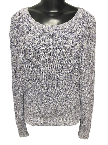 Medium Free People Womens Marled Knit Sweater Purple White