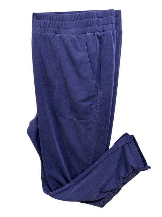 XXL Fabletics Womens Navy Blue Pull On Pants Pockets Ruched Calf