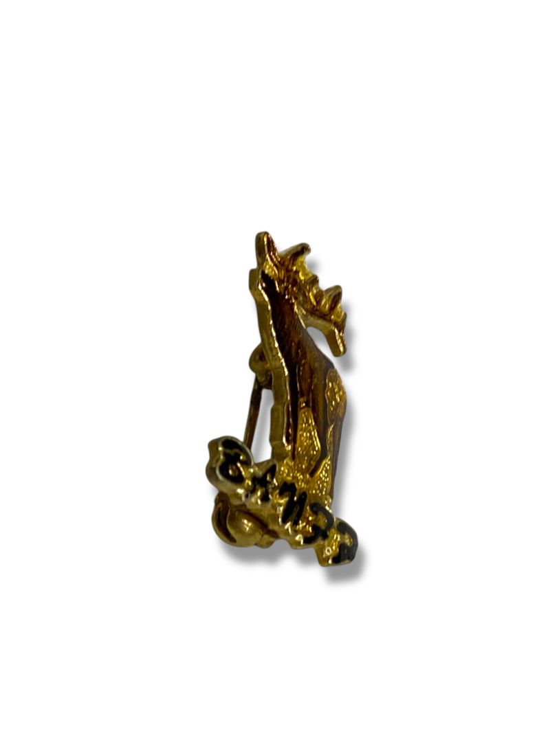 Vintage Banff Canada Resin Moose Elk Lapel Pin 1" Goldtone