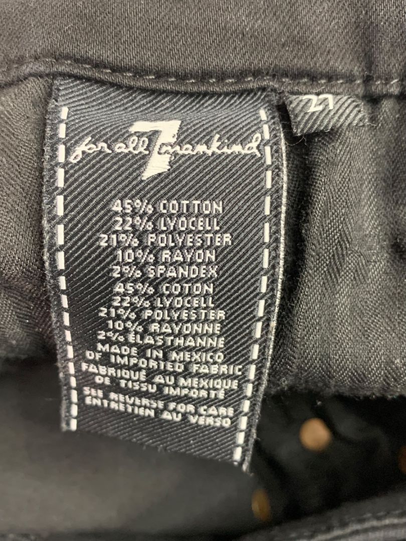 Size 27 7 for All Mankind Black The Ankle Skinny Womens Jeans