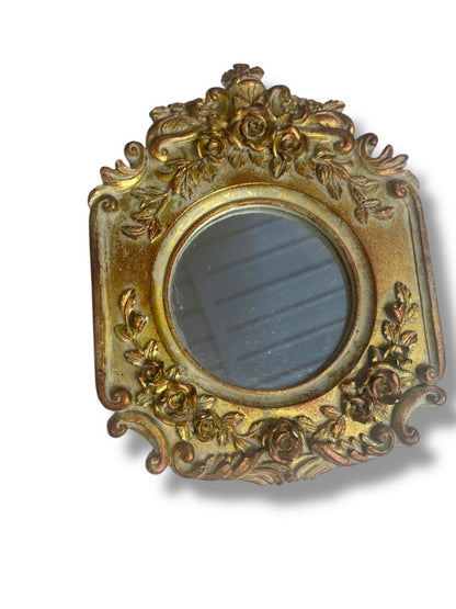 Small Wall Hanging Accent Mirror Shabby Chic Resin 5.25"h x 4.75"w