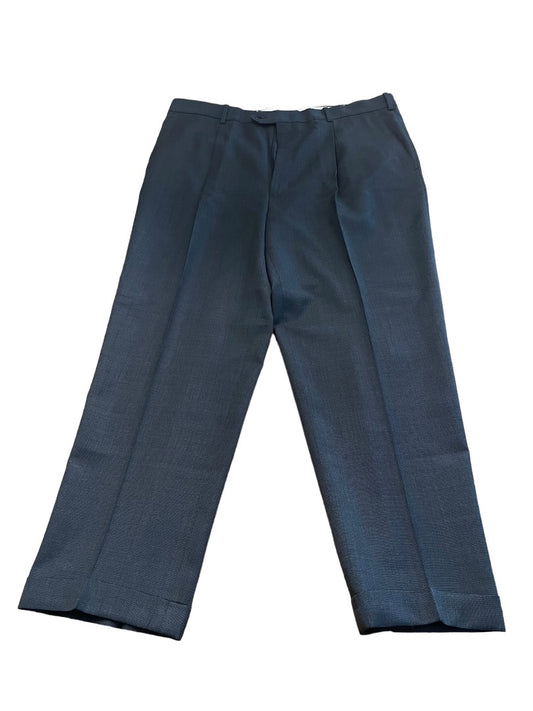 Size 40R JB Britches  Nordsrom Mens Cuffed Pleated Lorenzo Navy Blue Dress Pants Worsted Wool