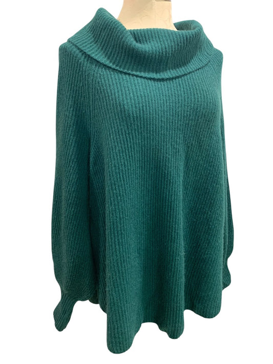 Large Soft Surroundings Womens Cashmere Emerald Green Sweater Cowl Neck