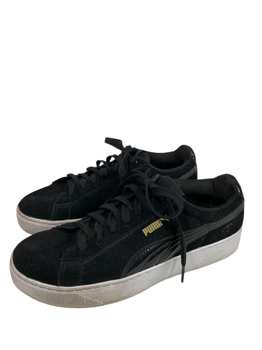 Size 9.5 Puma Black Suede Platform Vikky Sneaker Womens