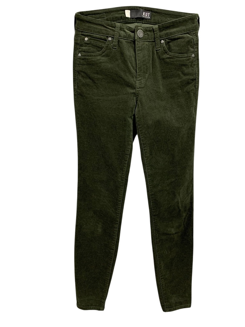 Size 00 Kut from the Kloth Womens Diana Fab Ab Skinny Corduroy Dark Green