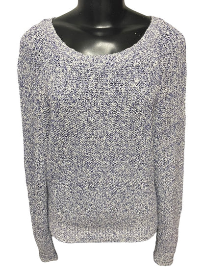 Medium Free People Womens Marled Knit Sweater Purple White