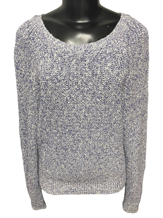Medium Free People Womens Marled Knit Sweater Purple White
