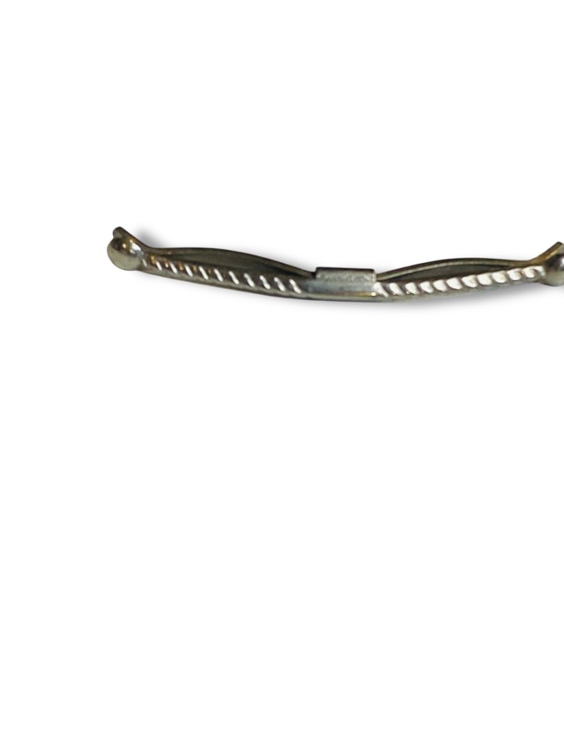 Vintage Silvertone Collar Bar Clip 2" Rope Design