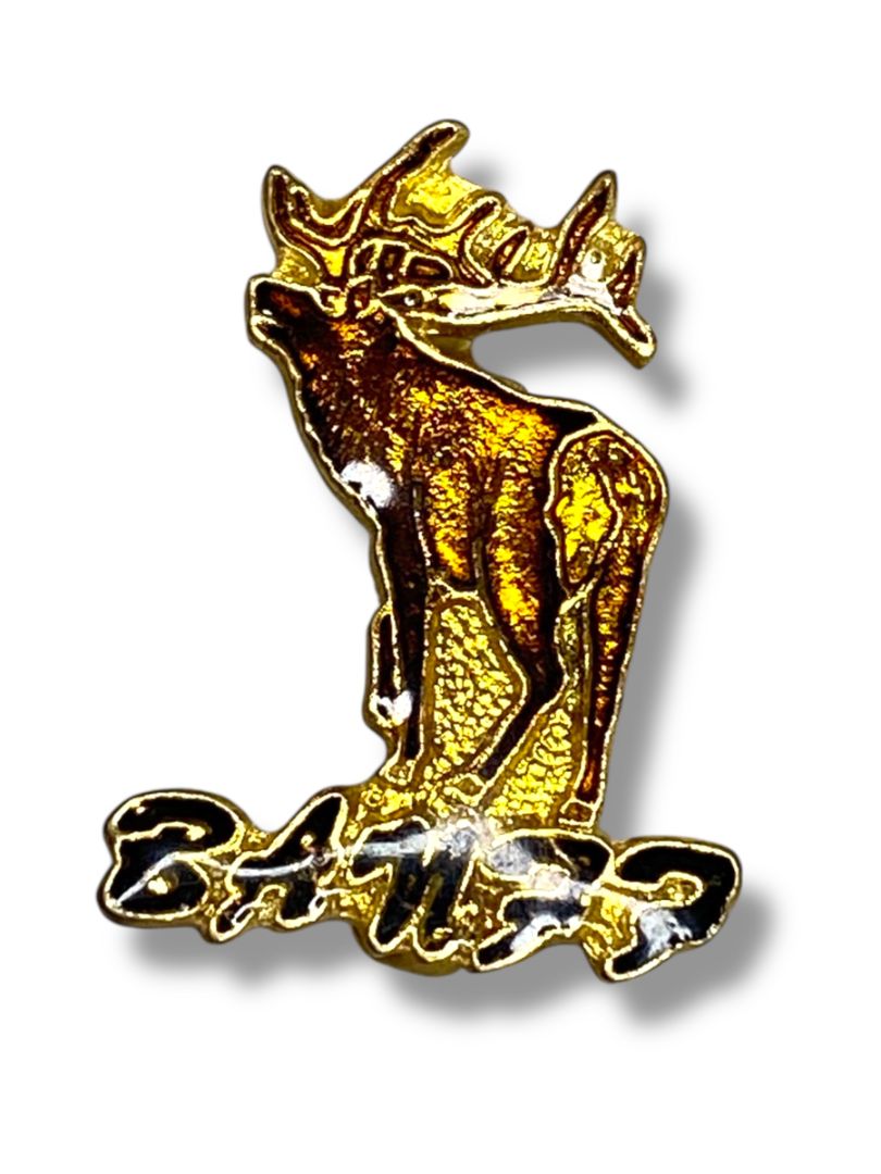 Vintage Banff Canada Resin Moose Elk Lapel Pin 1" Goldtone