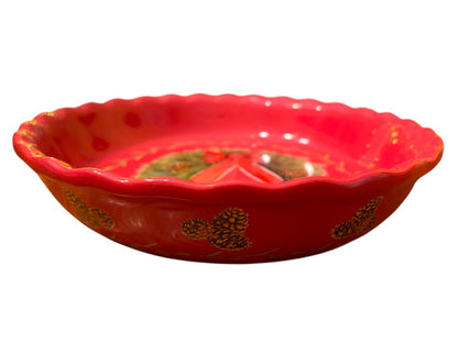 10" Nantucket Home Wreath Pie Plate Red Baking Dish Christmas