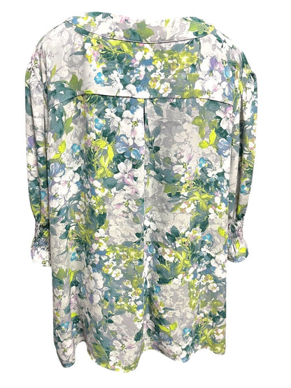 3X Jones & Company Floral Pullover Blouse