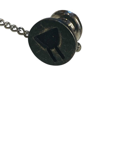 Vintage Silvertone Tie Tack Pin with Bar Primitive Symbol