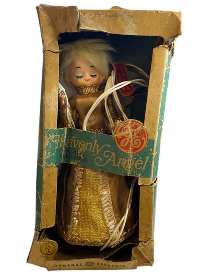 1960s Christmas GE Heavenly Angel Lighted Tree Topper Working Rough