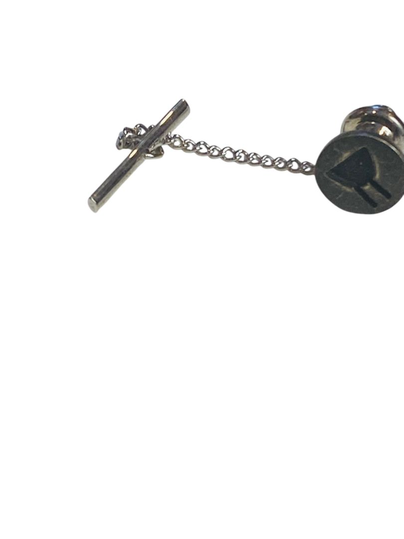 Vintage Silvertone Tie Tack Pin with Bar Primitive Symbol
