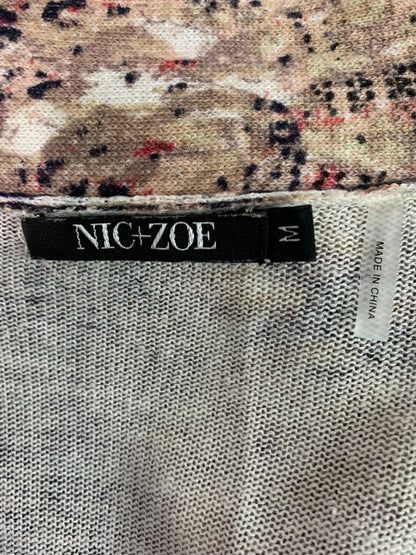 Medium Nic+Zoe Womens Abstract Print Linen Blend Cardigan