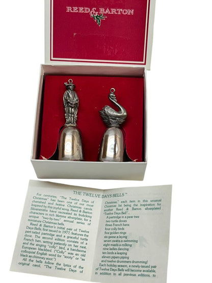 Reed & Barton Twelve Days Bells Silverplate Swan Drummer Vintage