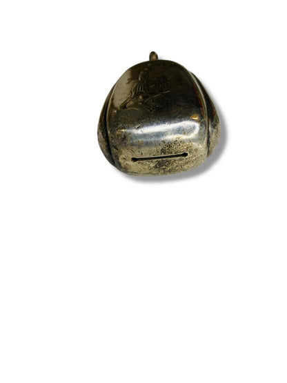 1930s WMF Silverplate Decorative Bell Rattle 2.5" Girl Greyhound Double Sided