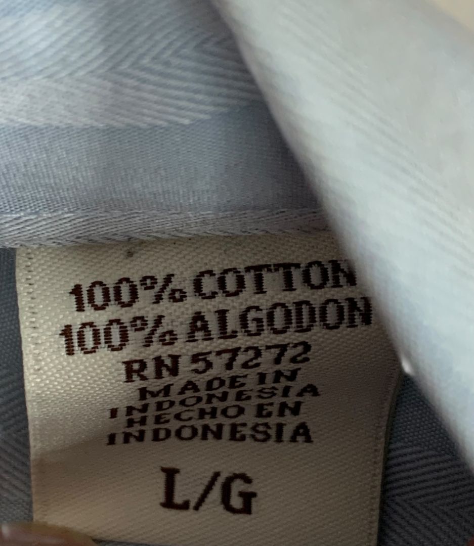 Large Perry Ellis New Mens Button Up Dress Shirt Light Blue Stripe