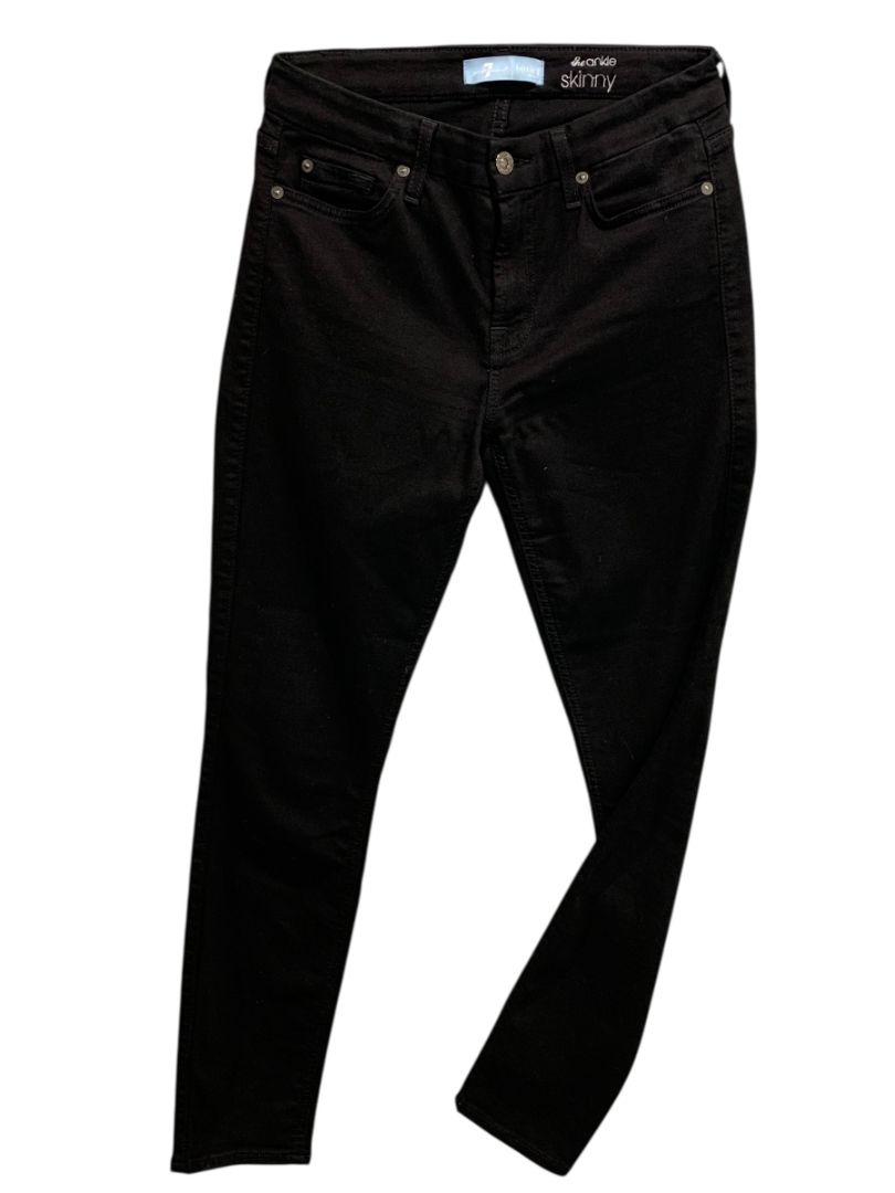 Size 27 7 for All Mankind Black The Ankle Skinny Womens Jeans
