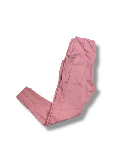 Size Large Womens Pink High Rise Legging Pockets Super Soft