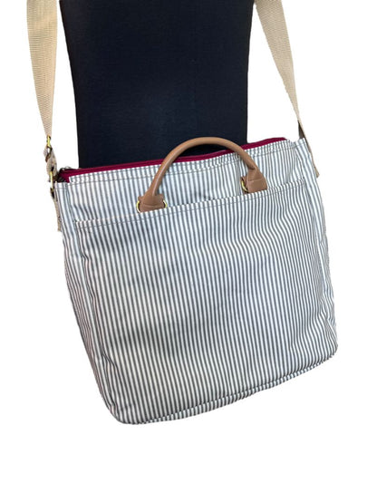 Skip Hop Diaper Bag Iconic Duo Signature Tote with Changing Pad & Stroller Attachement in French Stripe Pattern