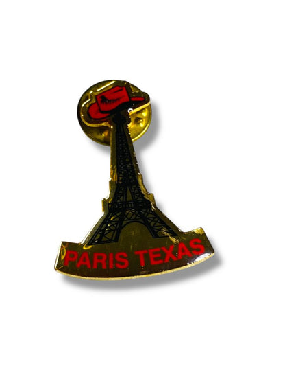 Vintage Paris Texas Lapel Pin Goldtone 1.25"