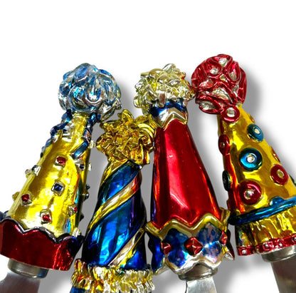 Set of 4 Boston Warehouse Spreaders Party Hat Multicolor Party 5"
