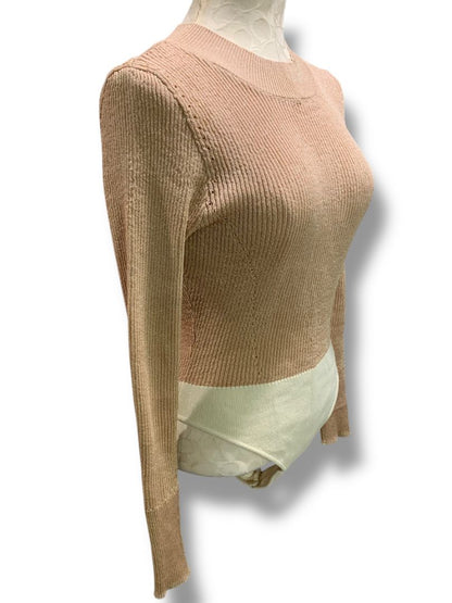 Medium Intimately Free People Bodysuit Womens Sweater Metallic Mockneck