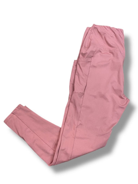 Size Large Womens Pink High Rise Legging Pockets Super Soft