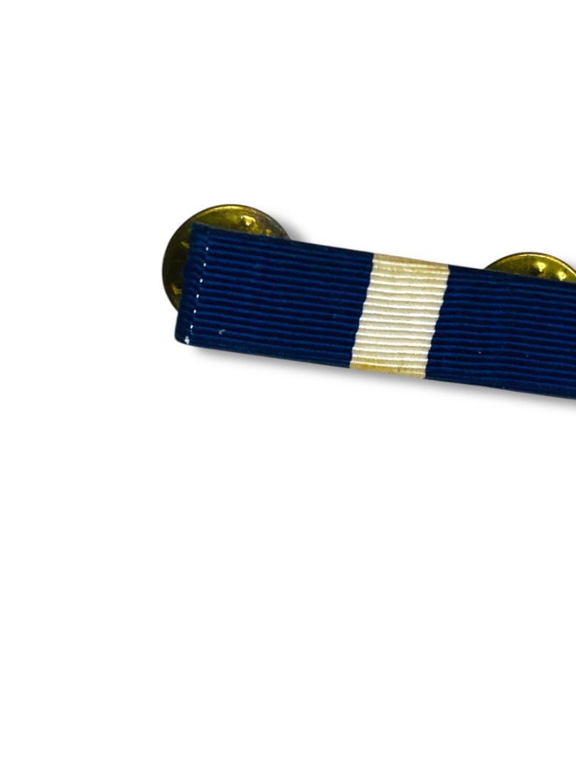 Vintage Navy Distinguised Service Medal Ribbon Blue White Mounted 1.4"