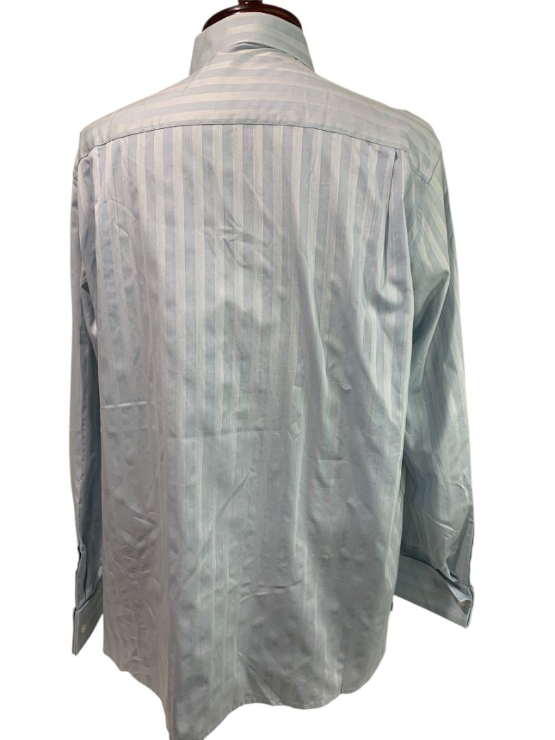Large Perry Ellis New Mens Button Up Dress Shirt Light Blue Stripe