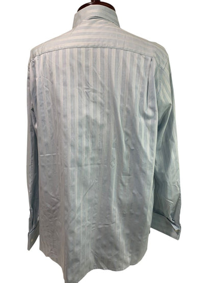 Large Perry Ellis New Mens Button Up Dress Shirt Light Blue Stripe