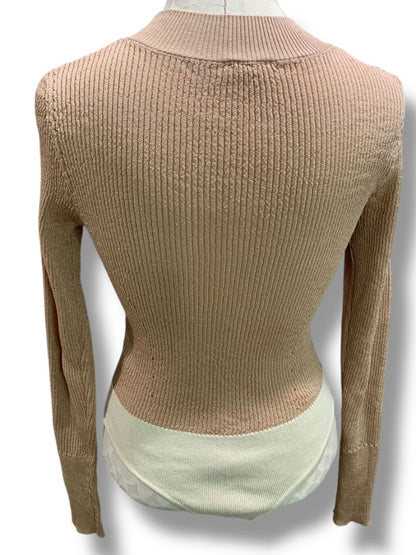 Medium Intimately Free People Bodysuit Womens Sweater Metallic Mockneck
