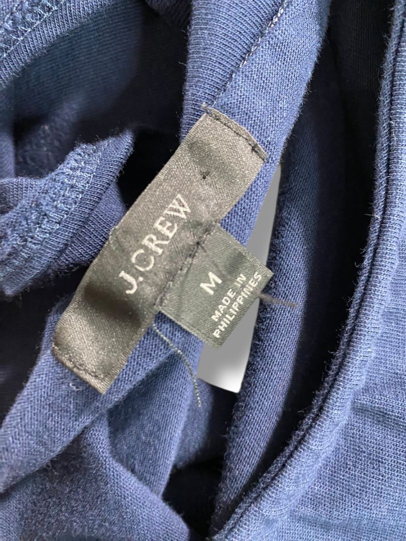 Size Medium J Crew Navy Blue Womens Shirt AJ629 Tie Back
