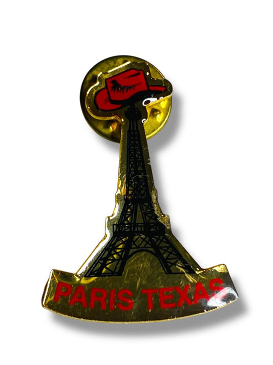 Vintage Paris Texas Lapel Pin Goldtone 1.25"