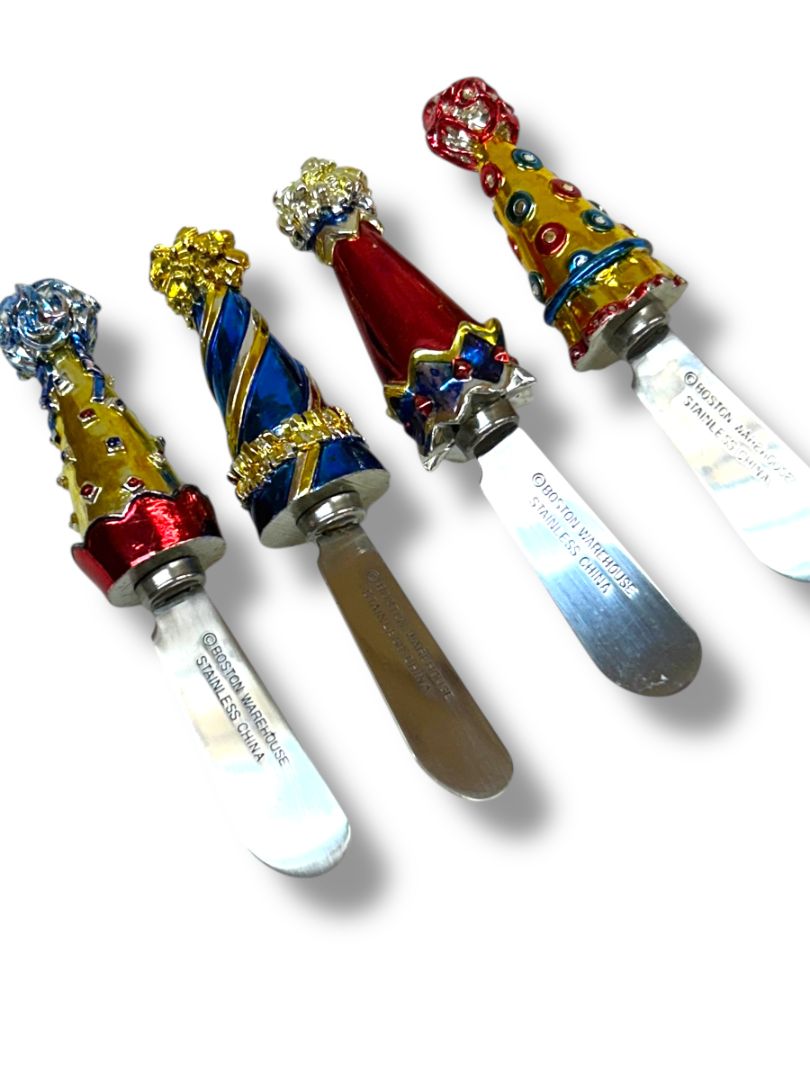Set of 4 Boston Warehouse Spreaders Party Hat Multicolor Party 5"