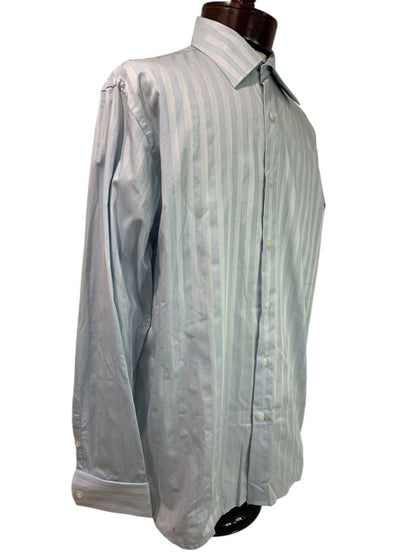 Large Perry Ellis New Mens Button Up Dress Shirt Light Blue Stripe