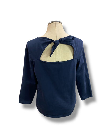 Size Medium J Crew Navy Blue Womens Shirt AJ629 Tie Back