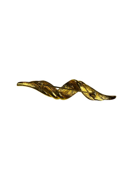 Vintage Signed Napier Swirl Twist Goldtone Brooch 2.75"