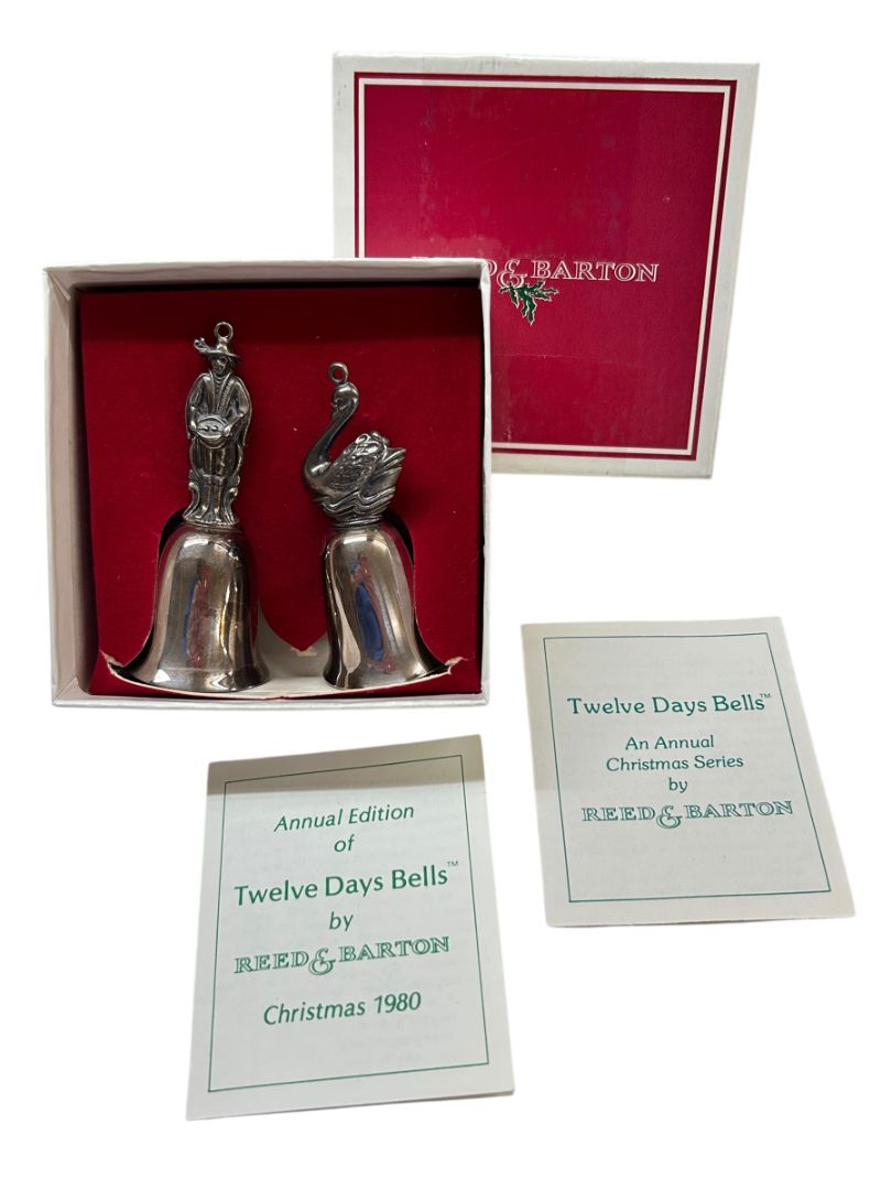 Reed & Barton Twelve Days Bells Silverplate Swan Drummer Vintage