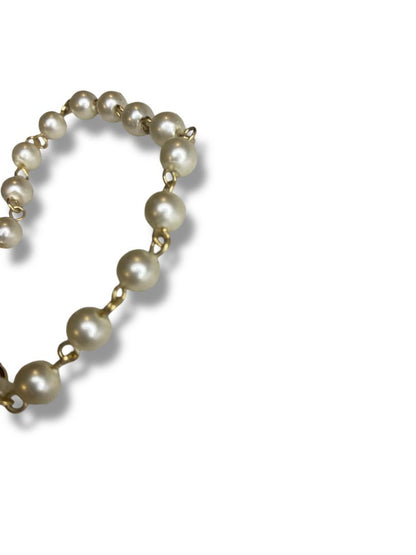 Vintage Goldtone 6mm Pearl 7" Bracelet Spring Clasp
