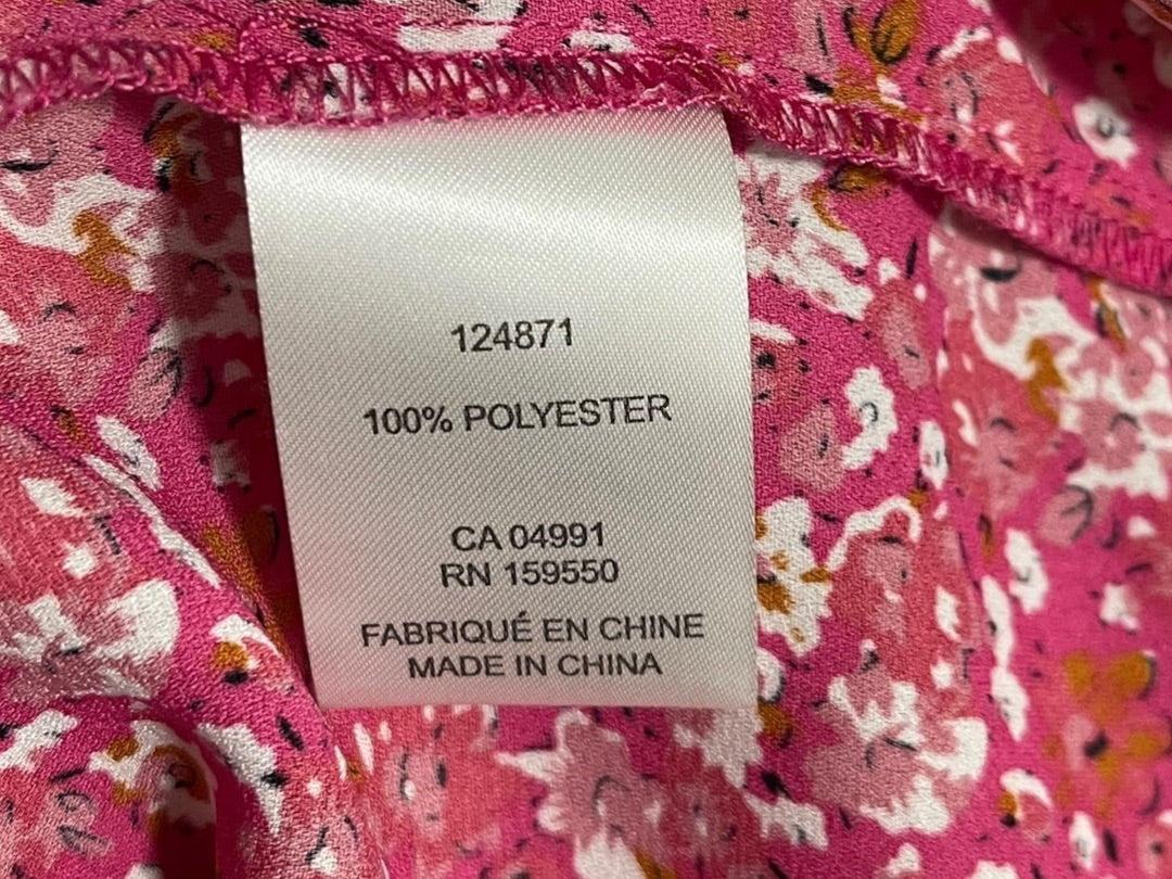 Size 3X Carolina Belle Montreal Cap Sleeve Floral Shirt Pink Womens