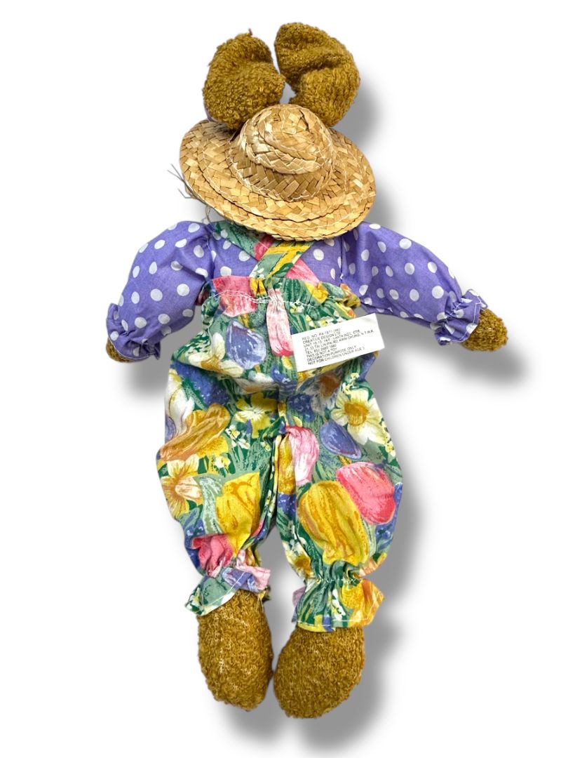Creative Design LTD 15” Rabbit Bunny Straw Hat Weighted Sitting