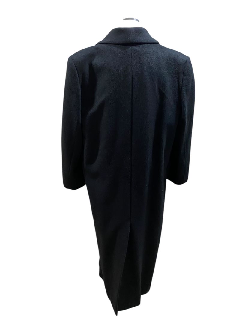 Size 14 Marvin Richards Womens Black Coat Double Breasted USA 1980s