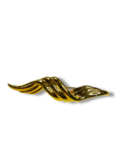 Vintage Signed Napier Swirl Twist Goldtone Brooch 2.75"
