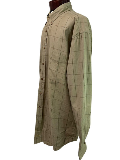 Size XL Nautica Mens Button Down Brown Dress Shirt Heavy Cotton