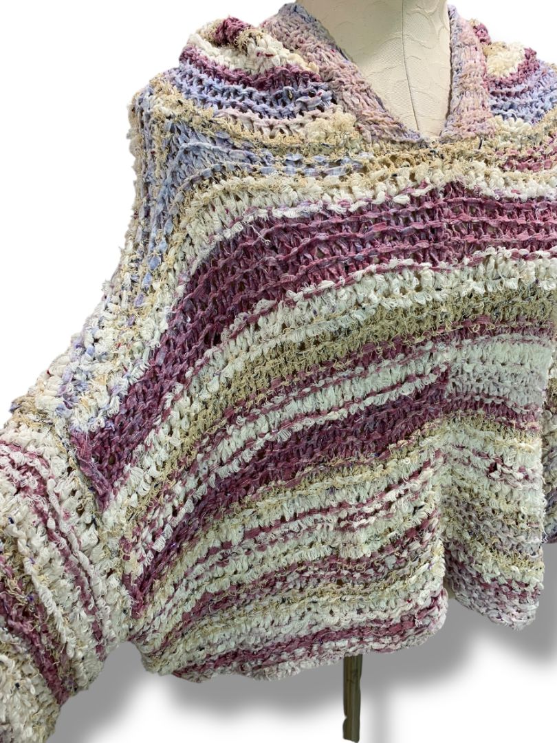 Medium Pilcro Anthropologie Womens Crop Crochet Hoodie Shirt